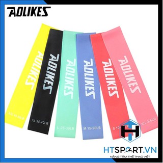 Dây Kháng Lực, Bộ 6 dây cao su kháng lực tập chân mông Aolikes AL3601 mini Band,  phụ kiện tập gym nữ