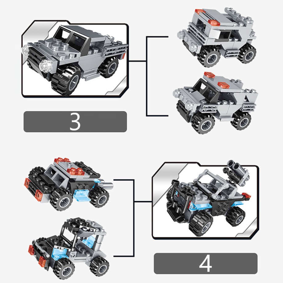 [927 CHI TIẾT-HÀNG CHUẨN] BỘ ĐỒ CHƠI XẾP HÌNH LEGO CHIẾN HẠM, Lắp Ghép Xe Tăng, Robot Chiến Đấu, OTO, Trực Thăng