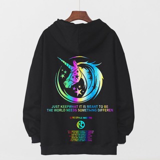Áo Hoodie phản quang in hình Chú Kỳ Lân siêu cute đen trắng [FREESHIP]Áo nỉ dày dặn, áo nỉ nam nữ đẹp, áo hoodie, áo đôi