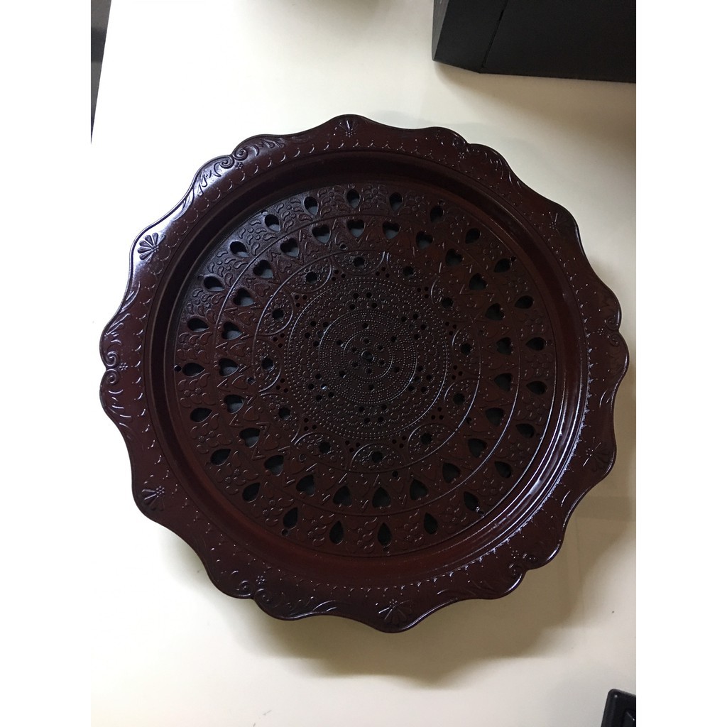 Khay trà gỗ tròn 32x32