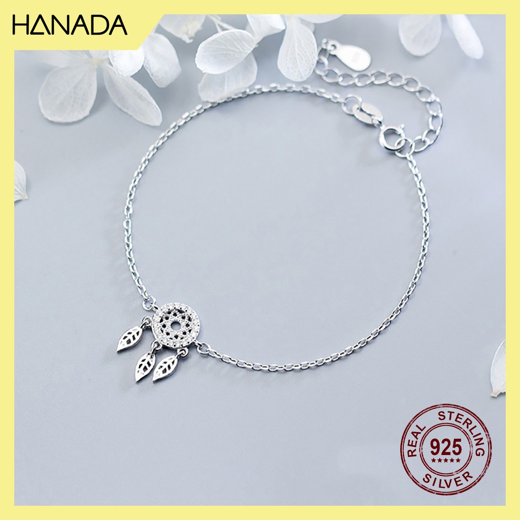 Lắc Tay Bạc 925 Cao Cấp Hanada 0593 Vòng Tay Nữ Dreamcatcher Đá Đơn Giản 0593 I14