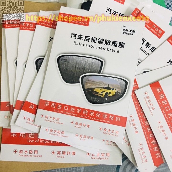 Miếng Dán Chống Bám Nước Gương Kính Ô Tô, Miếng Dán Chống Bám Nước Gương Chiếu Hậu Ô Tô Tiện Lợi