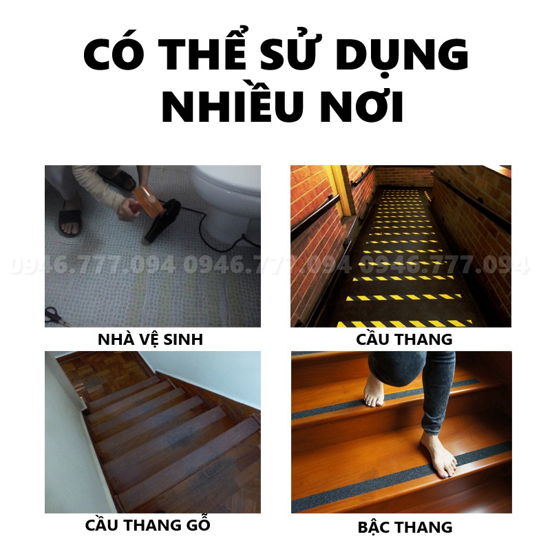 Băng dính chống trơn trượt  Băng keo nhám NANORON dán cầu thang dán bậc cửa ra vào