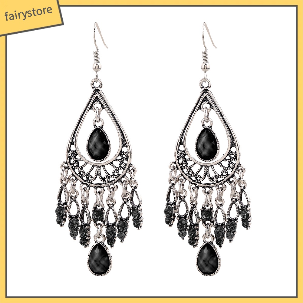 Khuyên Tai Đính Đá Nhân Tạo Phong Cách Boho Thời Trang Cho Nữ