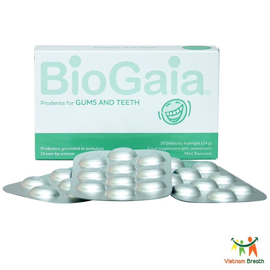 Viên ngậm men vi sinh nha khoa Biogaia Prodentis - Giúp Hết Hôi Miệng, Chảy Máu Răng, Viêm Nướu
