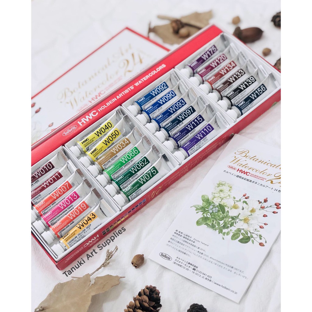 Màu nước hạng hoa sĩ Holbein set 5ml (12/18/24/30/48) màu