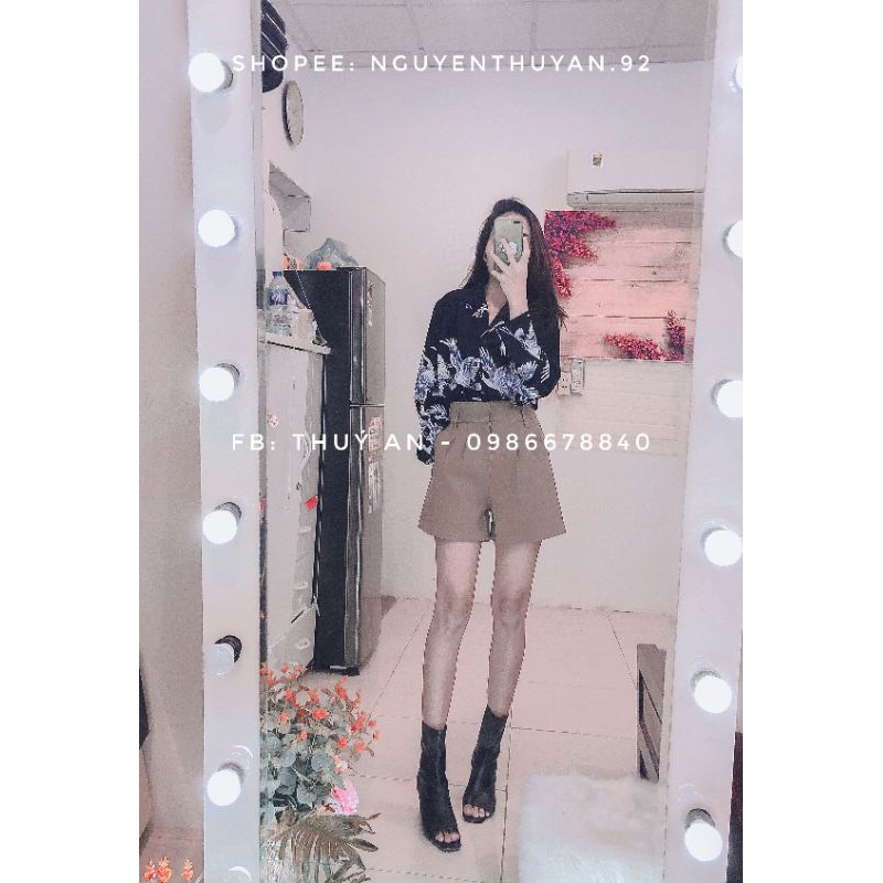 Áo sơ mi họa tiết chim cò