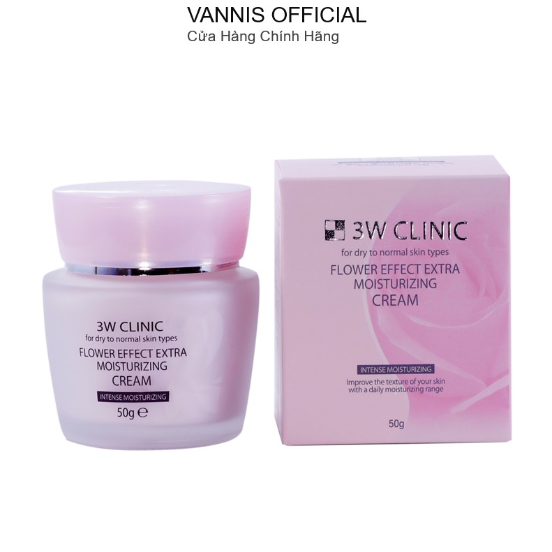 Kem dưỡng ẩm dưỡng trắng da chiết xuất từ Hoa Hồng 3W Clinic Hàn Quốc 50ml
