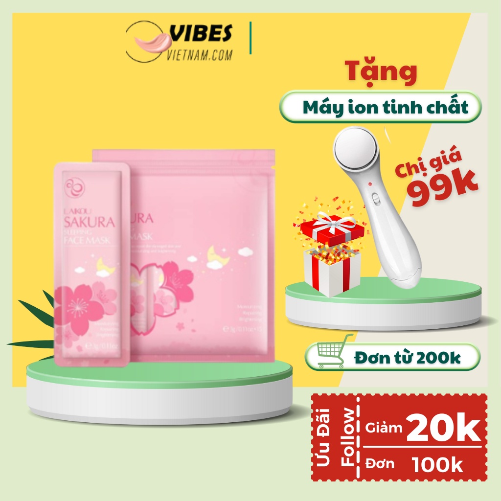 Mặt nạ ngủ Sakura Laikou trắng da cấp ẩm cấp nước - vibesvietnam