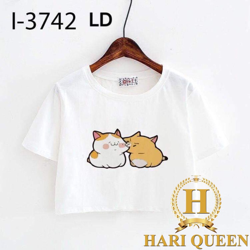 Áo croptop mèo đôi LDU0319
