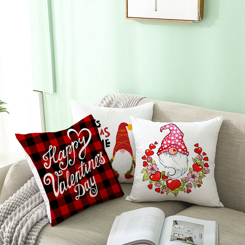 Vỏ gối bằng Polyester hình búp bê vô diện xinh xắn làm quà tặng valentine