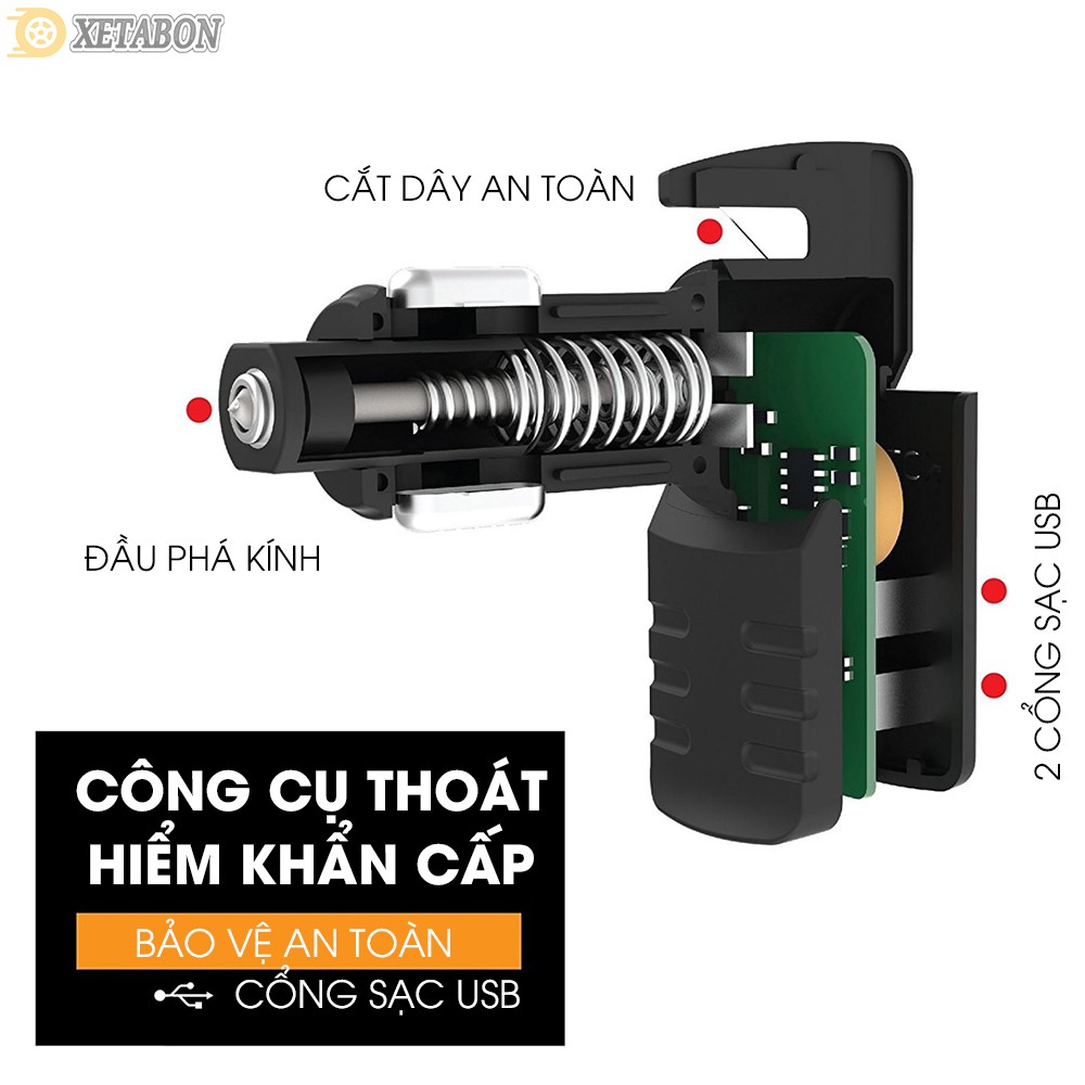 Tẩu sạc phá kính thoát hiểm 3 trong 1