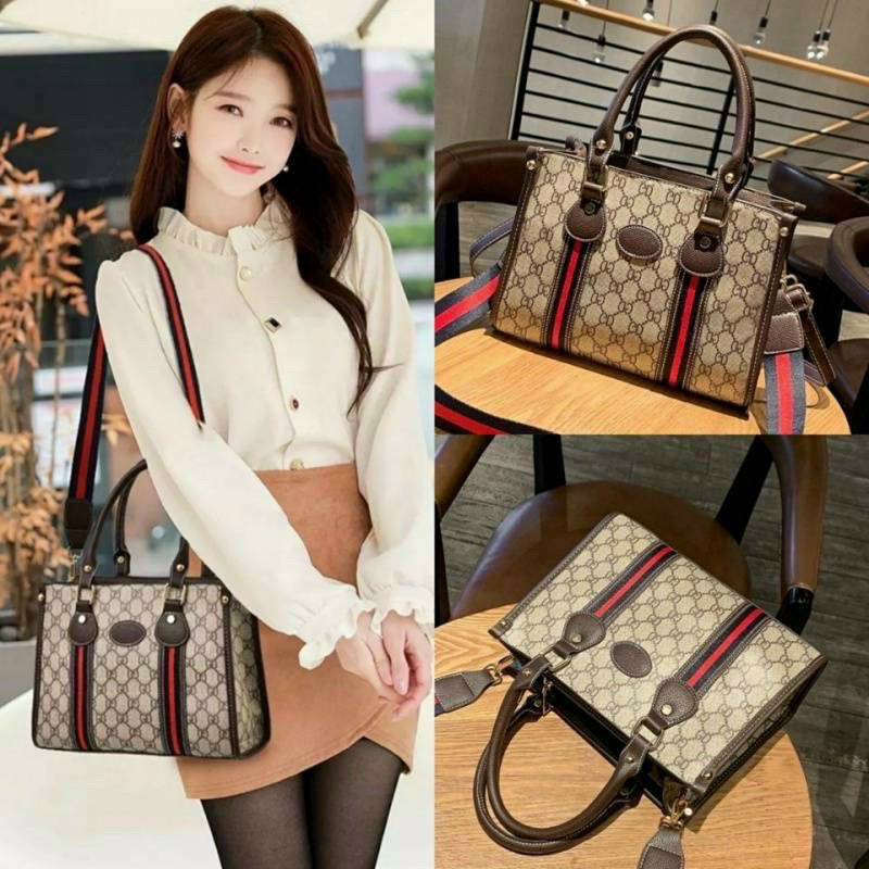 🧰 FREE SHIP 🧰 túi xách công sở nữ phối sọc có tay cầm có dây đeo chéo