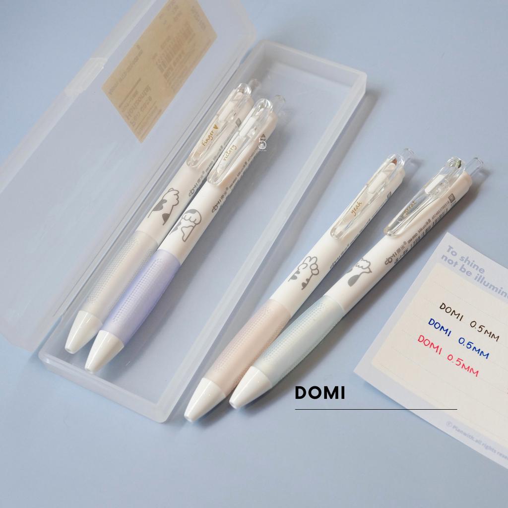 Bút Gel Bấm Domi Mực Đen Ngòi 0.5mm Có Đệm Tay Vỏ Có Hình Tay Mèo DM950