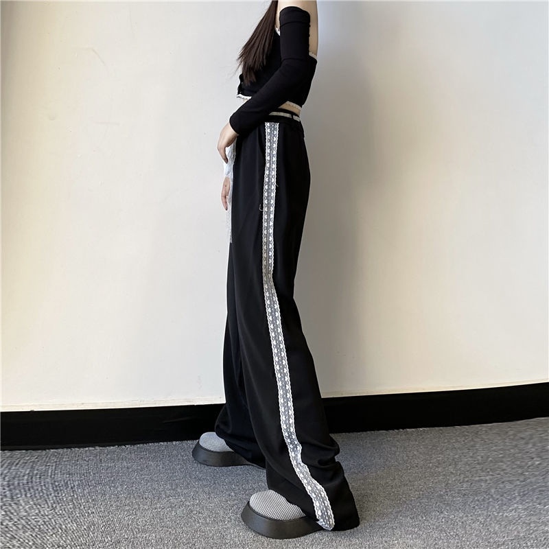 Quần Nữ Ống Rộng Lưng Cao Phong Cách Retro Size S-4XL