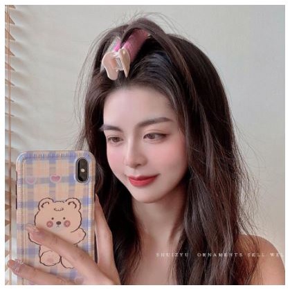 Set 2 Lô Kẹp Phồng Chân Tóc Có Kẹp Giữ Cố Định Tóc Mái Siêu Xinh