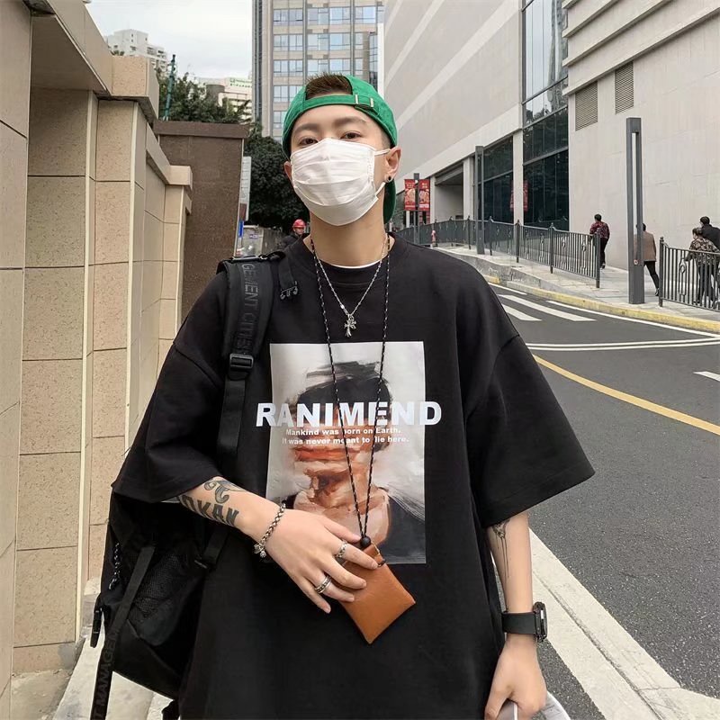 Áo Thun Trơn Tay Ngắn Dáng Rộng In Chữ Đơn Giản Thời Trang Hàn Quốc Trẻ Trung