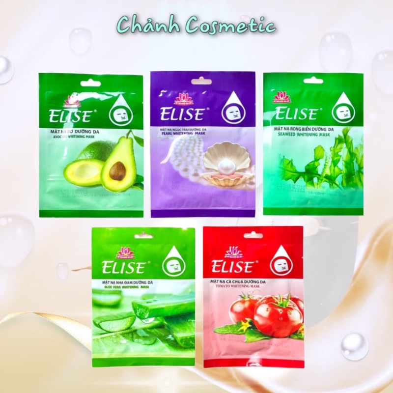 Mặt Nạ ELISE Dưỡng Trắng Da - Ngừa Lão Hoá - Giữ Ẩm Nha Đam, Cà Chua, Bơ,… 28g