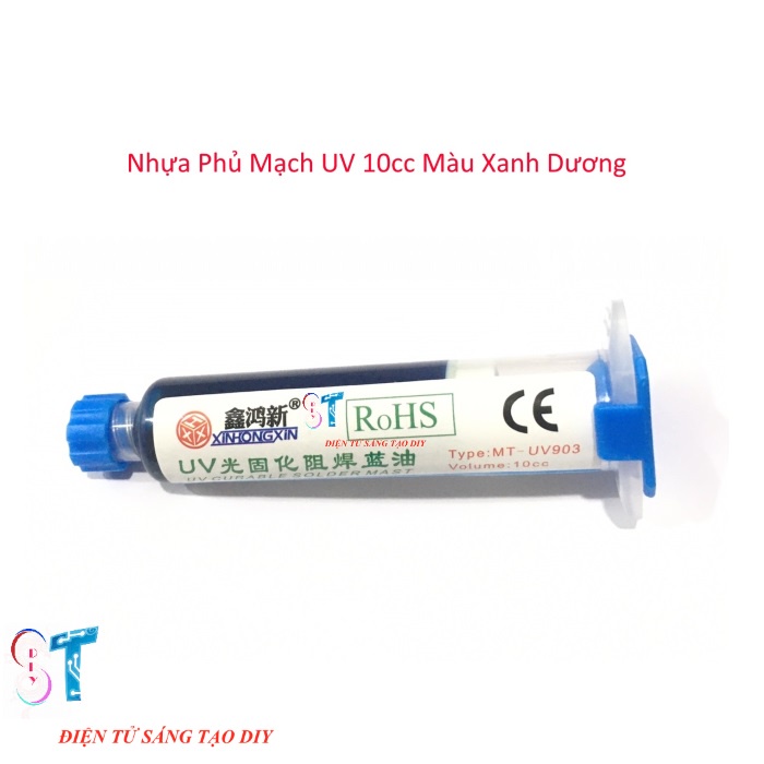 Nhựa Phủ Mạch UV 10cc Màu Xanh Lá / Xanh Dương