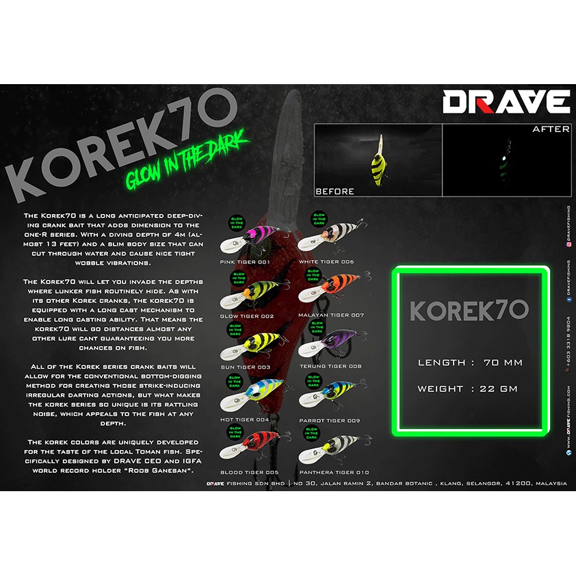 MỒI LURE DRAVE KOREK 70 CRANKBAIT