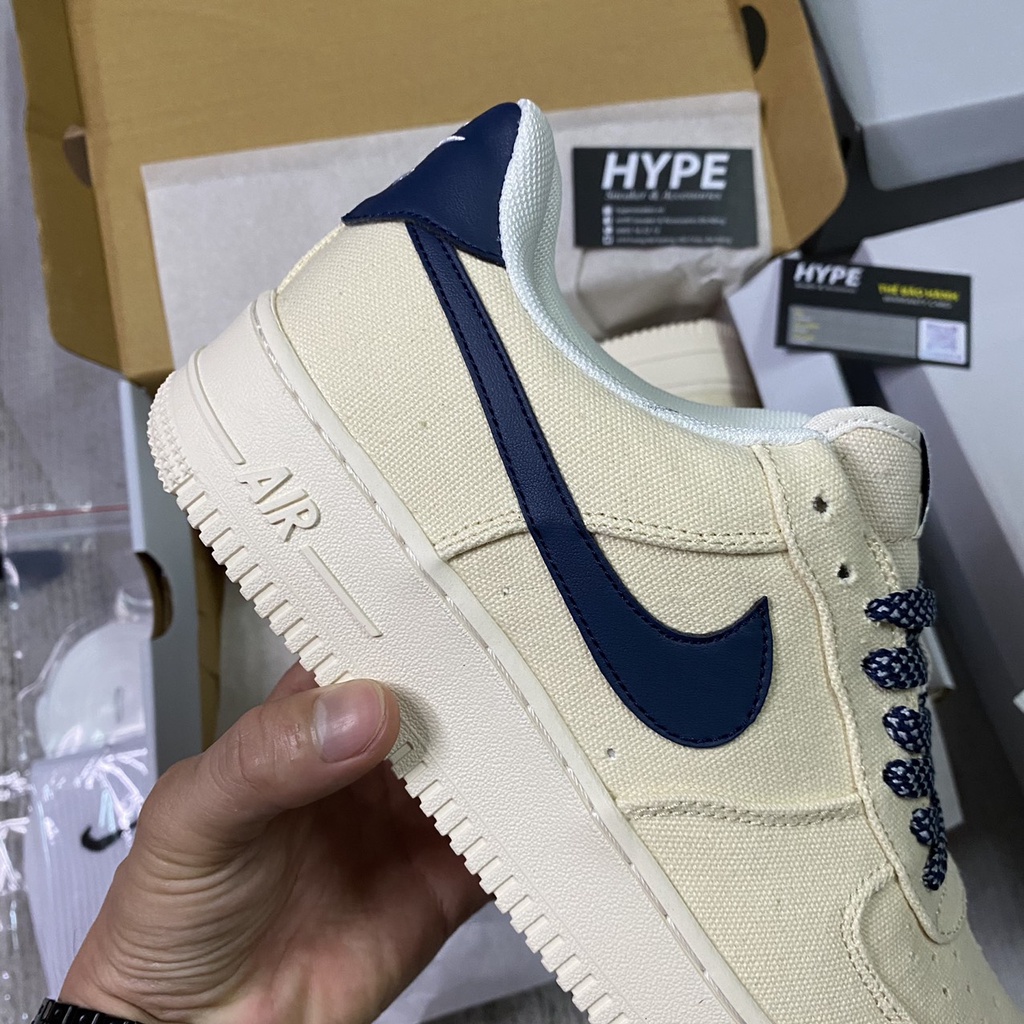 Giày sneaker Nike_AF1 Low Beige Deep Blue ( af1 kem/ xanh ) - Giày Hype Canvas Sneaker nam nữ cao cấp