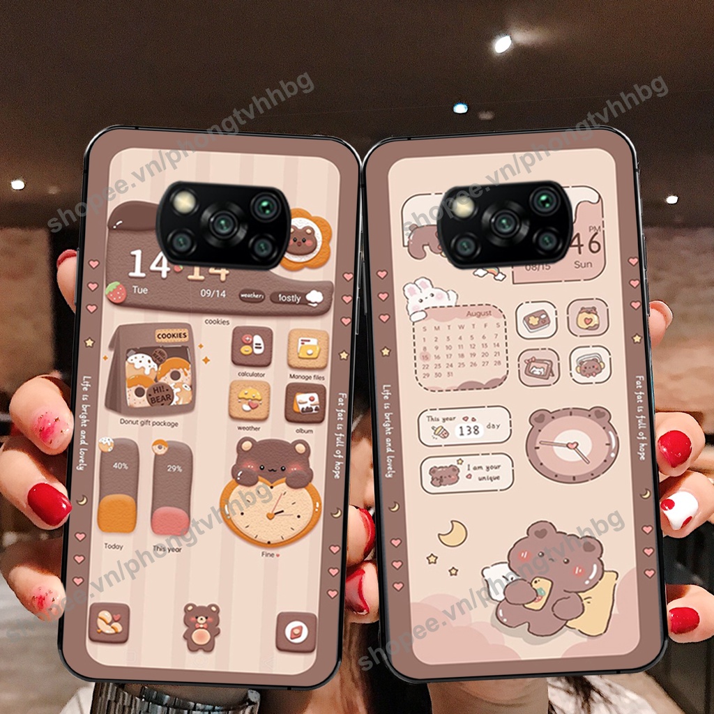 Ốp lưng Xiaomi Poco X3 / Poco X3 Pro gấu,thỏ trắng , đồng hồ dễ thương cute cực đẹp