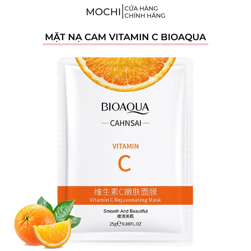 Mặt Nạ Cam Vitamin C Dưỡng Trắng Da l Ngừa Mụn l Cấp Ẩm Mask Giấy Đắp Mặt Bioaqua Nội Địa Trung MOCHI SHOP