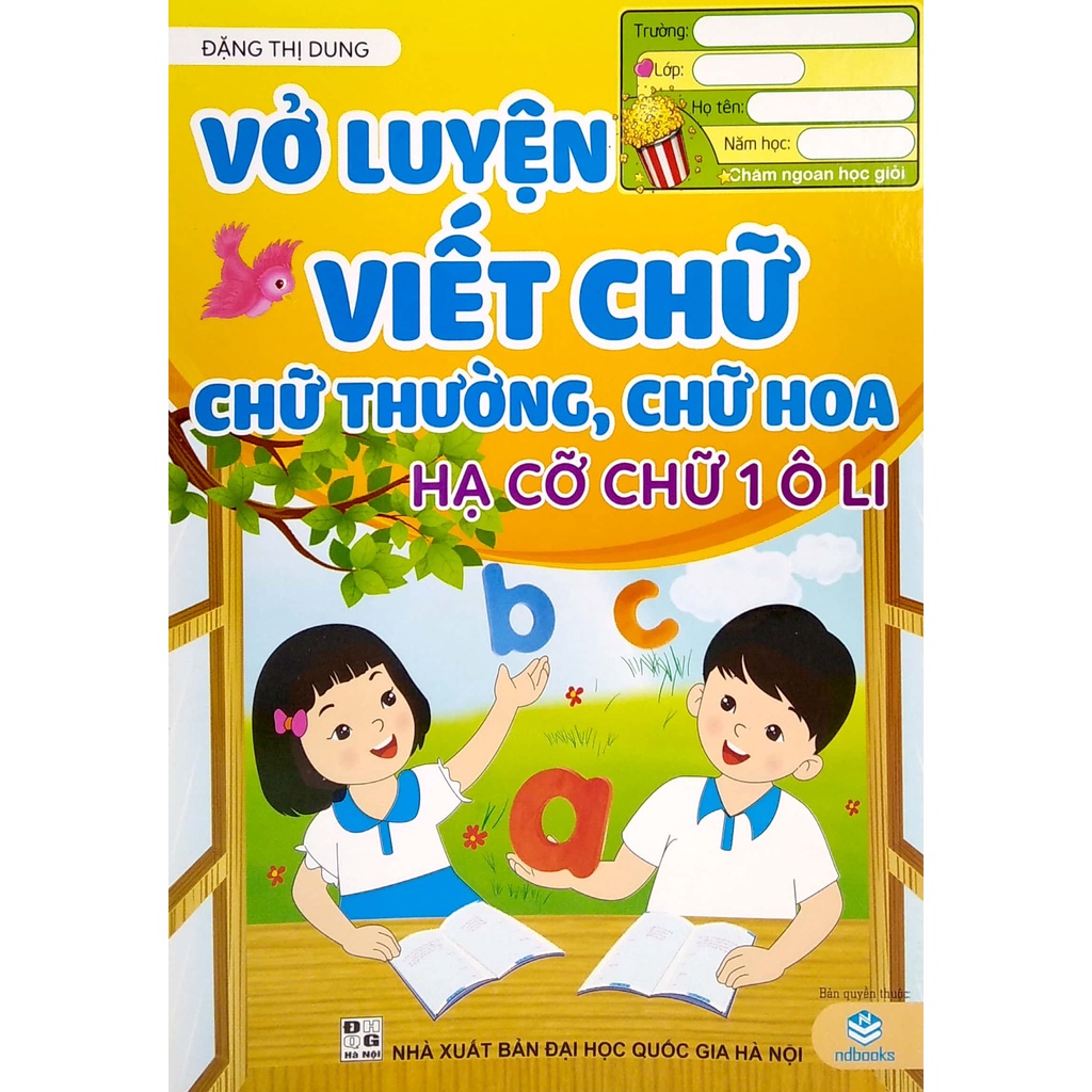 Sách Vở Luyện Viết Chữ - Chữ Thường Chữ Hoa - Hạ Cỡ Chữ 1 Ô Li