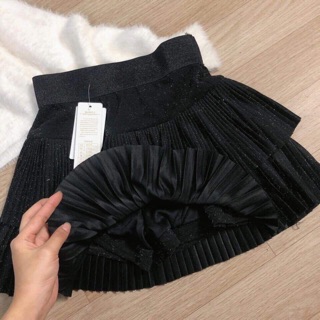 Chân váy nhũ 2 tầng qc