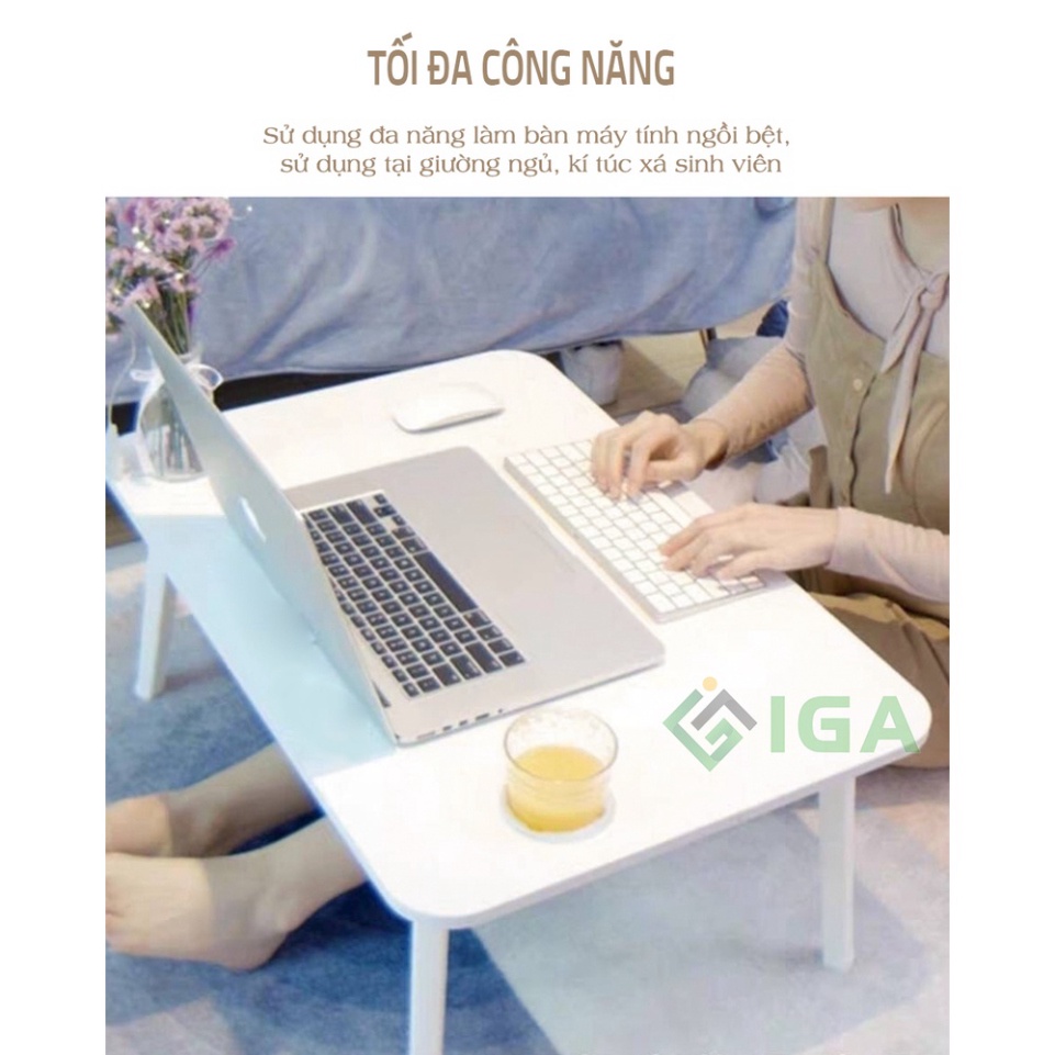 [Mã LIFEBKA5 giảm 10% tối đa 1 Triệu đơn 500k] Bàn học gấp gọn IGA, bàn laptop đa năng - GP154