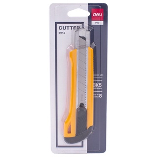 Dao rọc giấy Deli Lưỡi 18mm  E2042 dùng trong văn phòng phẩm - Dễ dang sử dụng màu vàng - HOKAMI STORE