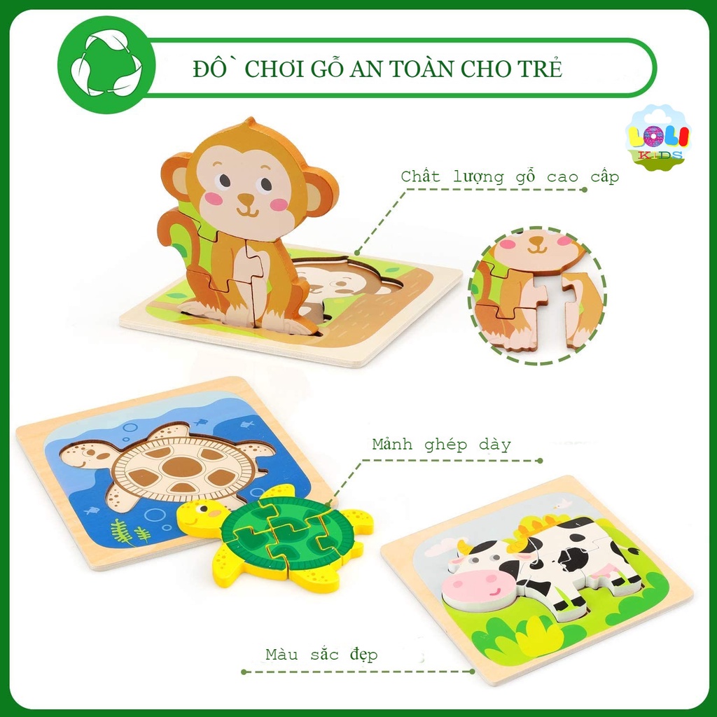 Đồ chơi Montessori cho trẻ - Đồ chơi giáo dục xếp hình bằng gỗ cho trẻ 1 2 3 4 tuổi