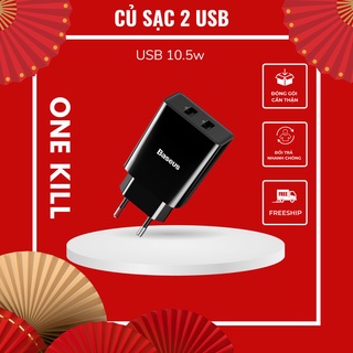 🗲 chính hãng 🗲 cốc sạc baseus speed mini dual usb sạc nhanh 2.1a, 10.5w,2 cổng sạc usb cho iphone/samsung