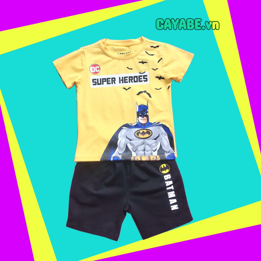 ĐỒ BỘ CHO BÉ TRAI CAYABE TAY NGẮN, QUẦN NGẮN SIÊU NHÂN BATMAN VÀNG (QUẦN ÁO TRẺ EM)