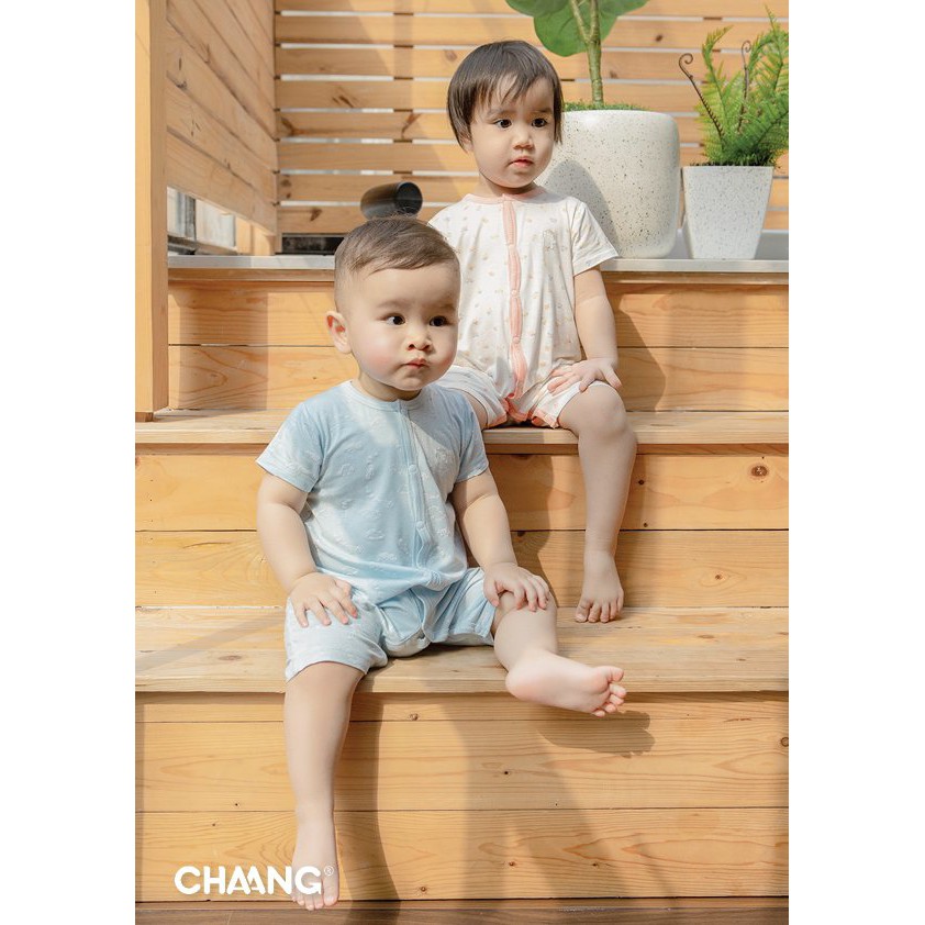 [CHAANG] Body cộc tay cúc giữa hãng Chaang, BST Chaang Summer 2021, quân áo trẻ em Chaang cotton an toàn cho bé