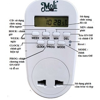 Ổ cắm điện hẹn giờ moli ml-dt16