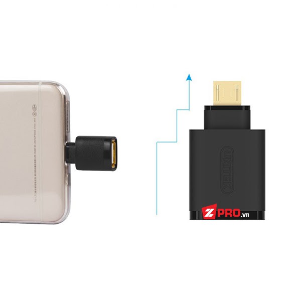 Đầu chuyển Micro-USB to USB 3.0 OTG Unitek Y-A015CBK