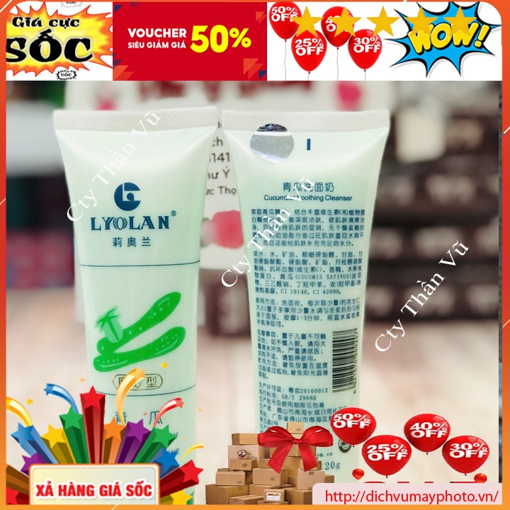 Sữa rửa mặt con bò Lyolan dưa leo lyolan Hàng Nhập Khẩu Chất Lượng loại bỏ vảy tế bào khô, mụn cám và bụi bẩn