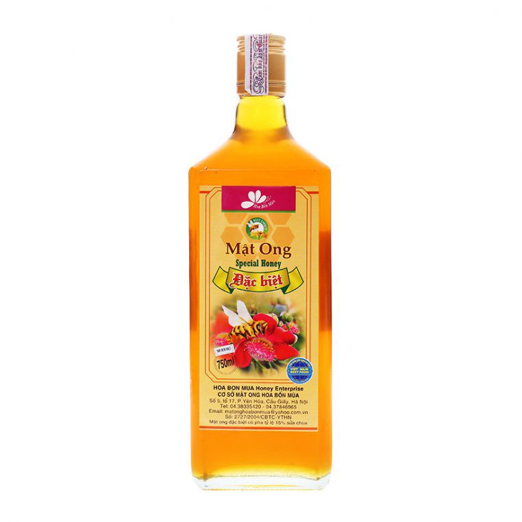 Mật Ong Nguyên Chất Loại Đặc Biệt (750ml) - Sản Phẩm Chất Lượng - Chứng Nhận An Toàn - Mật Ong Hoa Bốn Mùa