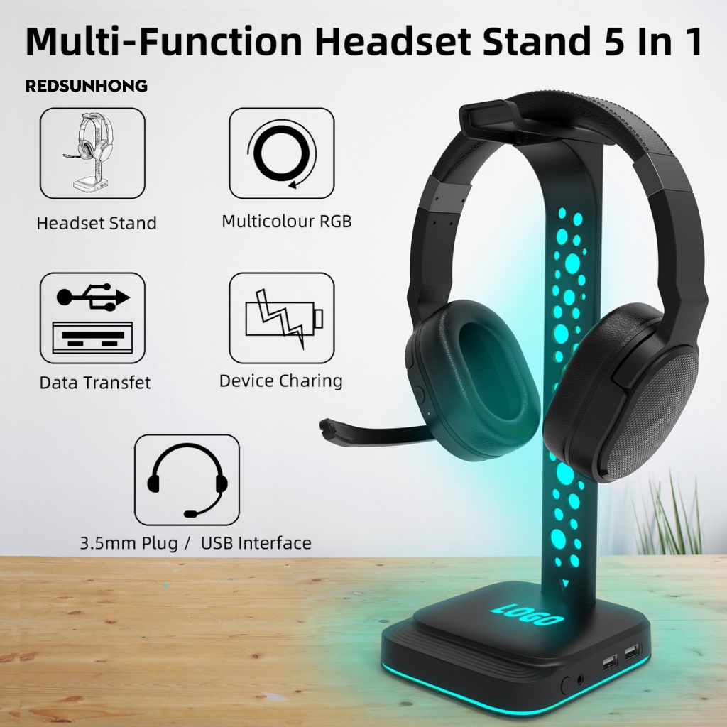 Giá Đỡ Tai Nghe Siêu Nhẹ 3.5mm USB Có Sức Chứa Lớn Chịu Được Sức Nặng