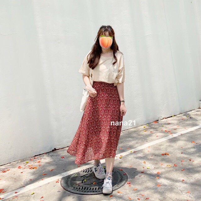 chân váy họa tiết hoa nhí 2 lớp siêu xinh | BigBuy360 - bigbuy360.vn