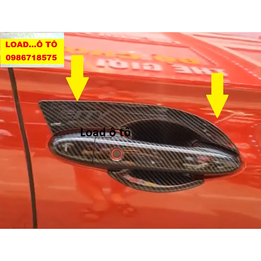 Ốp Tay Nắm Và Hõm Cửa Honda City 2022-2018 Vân carbon Cao Cấp
