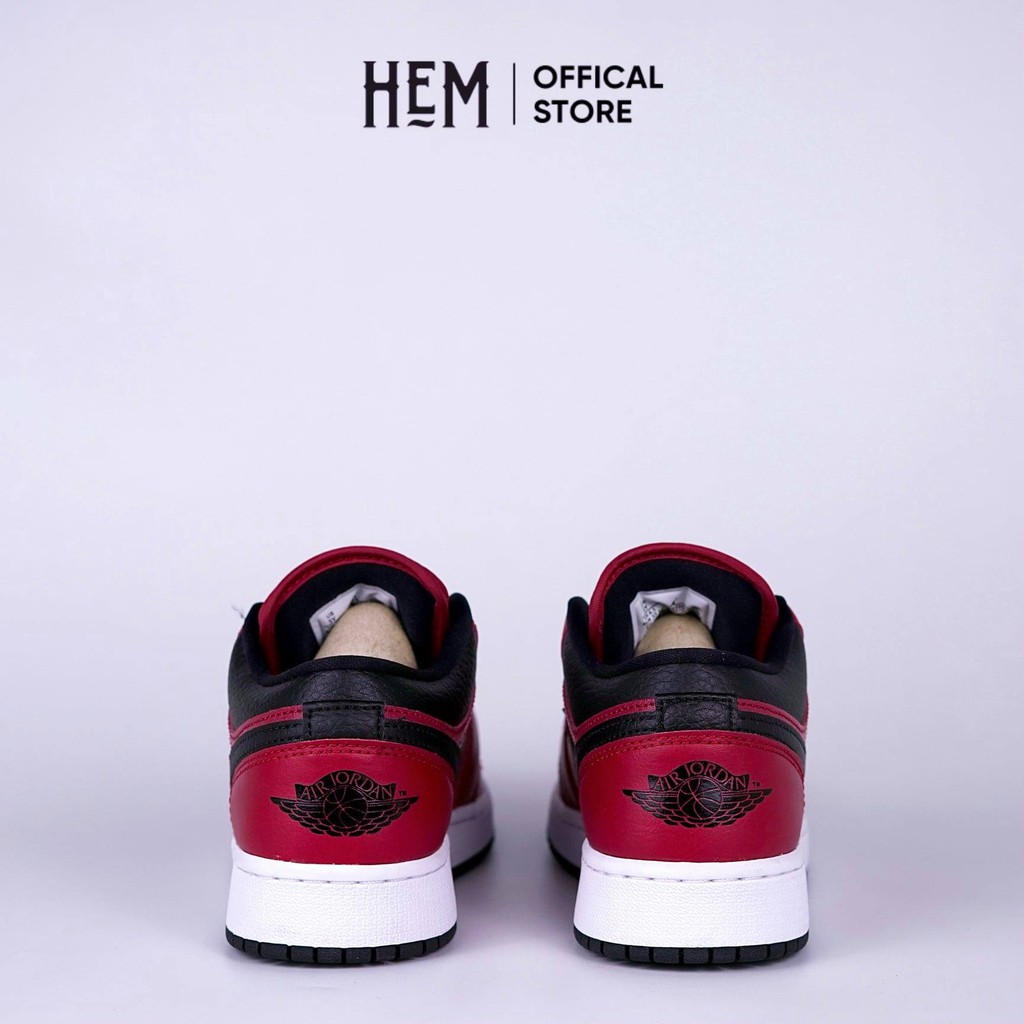 Giày Air Jordan 1 Low Gym Red Black Pebbled .