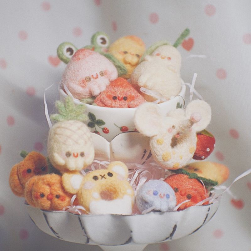 Len Chọc Mã Màu 41-80 (Needle Felt) 5g/Gói