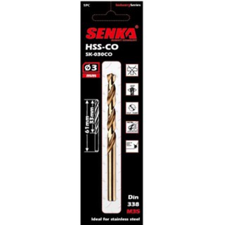 SENKA 1 Mũi khoan INOX Cobalt màu Vàng từ 9 ly, 9.5 ly, 10 ly, 10.5 ly, 11 ly, 11.5 ly, 12 ly, 12.5 ly, 13 ly