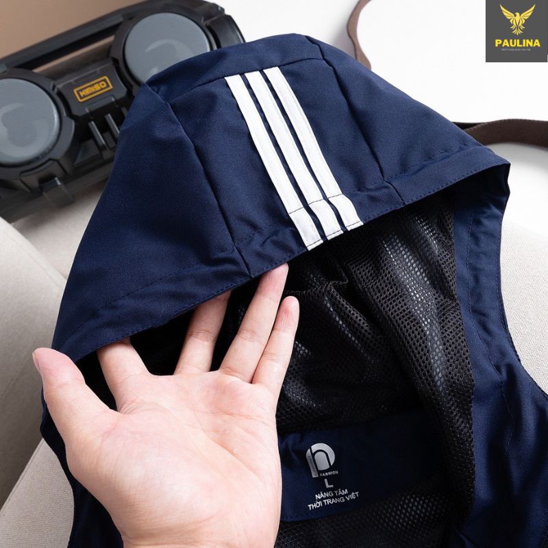 Áo khoác gió 3 sọc tráng bạc nam nữ mã 02 chống thấm nước cao cấp