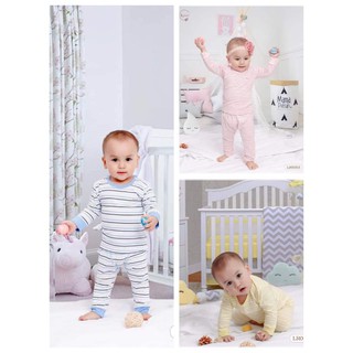 Luxry- Bộ dài cài vai kẻ sọc vải sợi tre cao cấp cho bé(8-20kg)