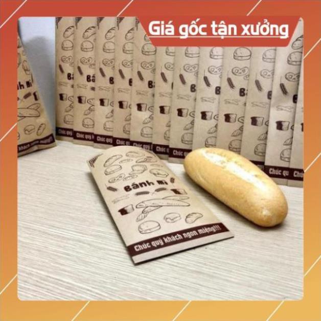 tui giay banh mi [Free ship] 500 túi bánh mì 13x25cm giấy kraff siêu đẹp + tiêu chuẩn an toàn thực phầm