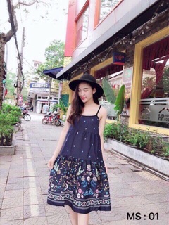Váy lanh 2 dây bầu