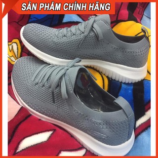 Giày Nữ Skechers Màu Ghi Mẫu Mới Thoáng Khí Siêu Nhẹ
